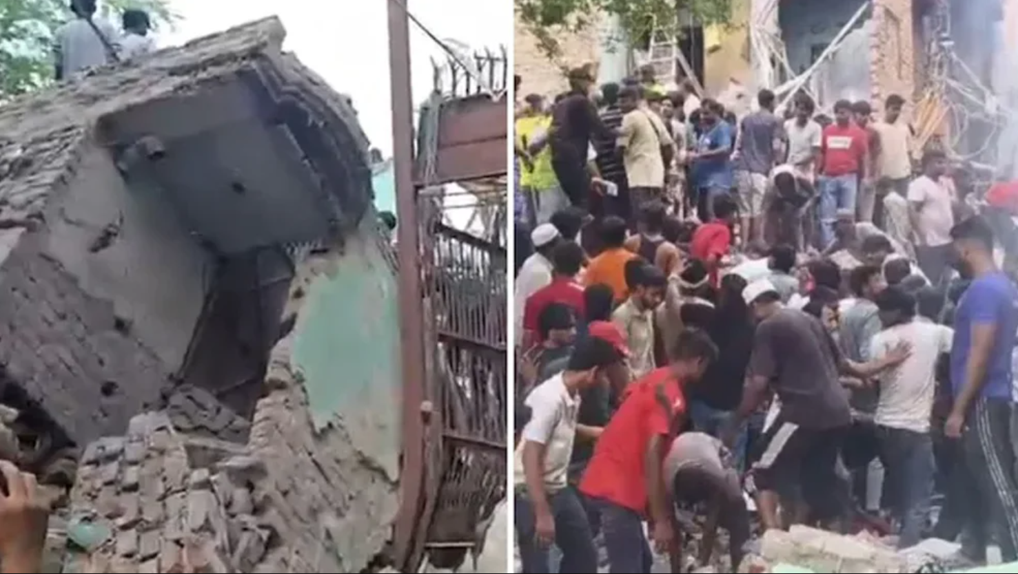 পাঁচতলা ভবন ধসে পড়ল দিল্লিতে